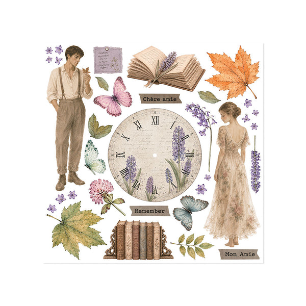 Stamperia FLOWERS and POEMS Rub On 6.1" X 6.1" ASSORTMENT KIT #DFLRBX24