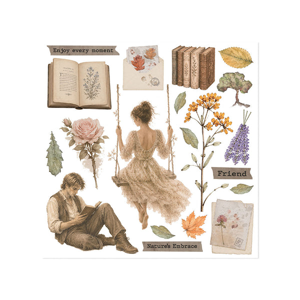 Stamperia FLOWERS and POEMS Rub On 6.1" X 6.1" ASSORTMENT KIT #DFLRBX24