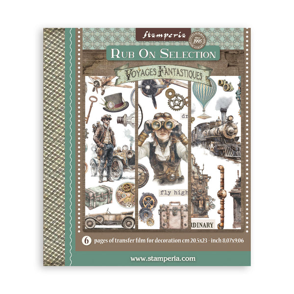 Stamperia VOYAGES FANTASTIQUES Large Rub On Selection 20,5x23cm  #DFLRBXG01