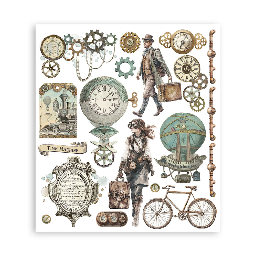 Stamperia VOYAGES FANTASTIQUES Large Rub On Selection 20,5x23cm  #DFLRBXG01