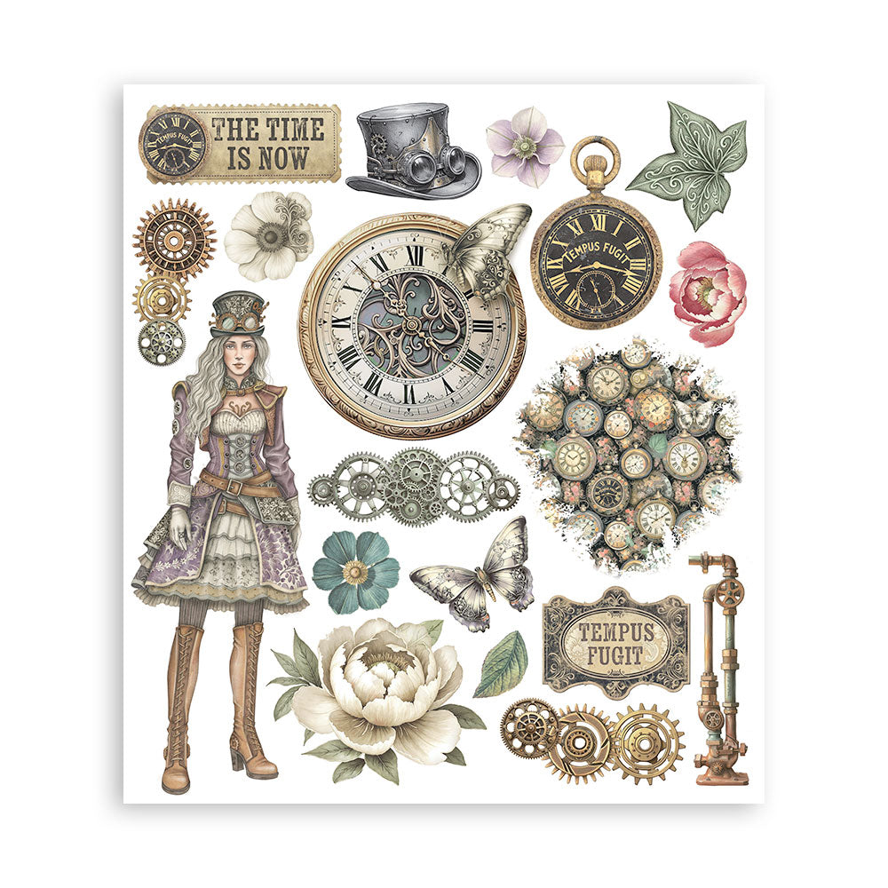 Stamperia GARDENS OF TIME Large Rub On Selection 20,5x23cm  #DFLRBXG04