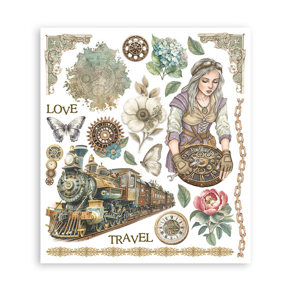 Stamperia GARDENS OF TIME Large Rub On Selection 20,5x23cm  #DFLRBXG04