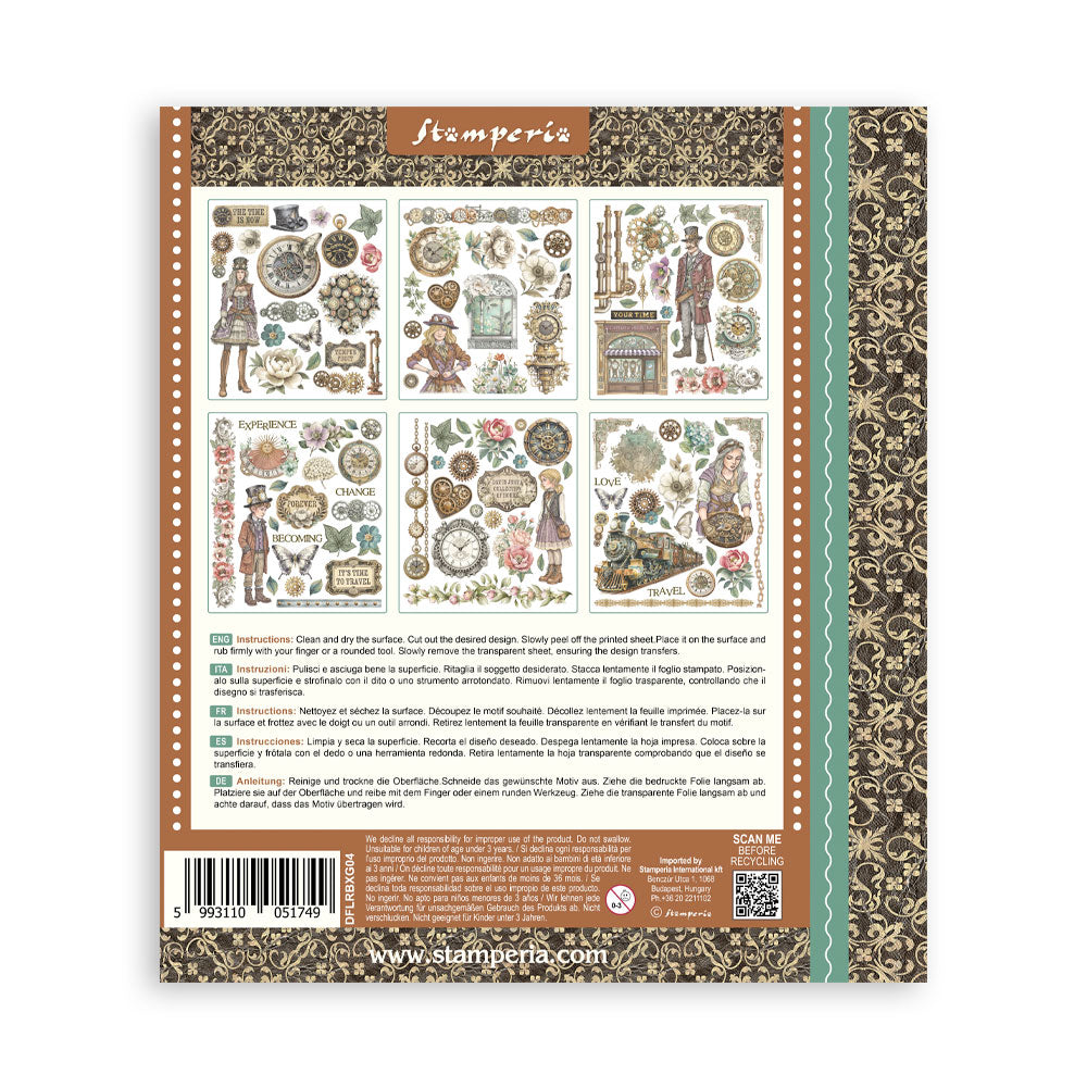 Stamperia GARDENS OF TIME Large Rub On Selection 20,5x23cm  #DFLRBXG04