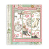 Stamperia rub on selection book with vintage design elements on a white background
