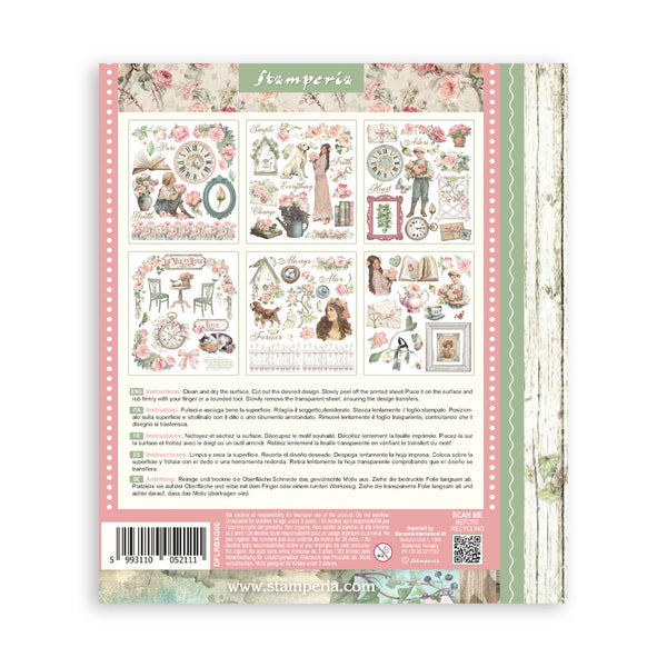 Back cover of a product with decorative elements and branding on a white background