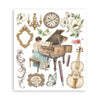 Stamperia SYMPHONY - LARGE Rub On Selection 20,5x23cm  #DFLRBXG09