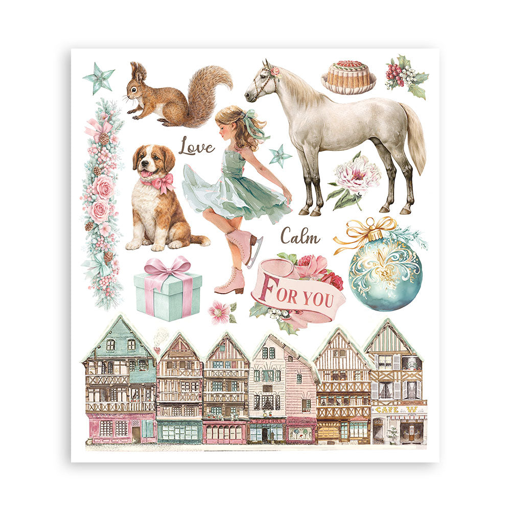 Stamperia WINTER MAGIC - LARGE Rub On Selection 20,5x23cm  #DFLRBXG10