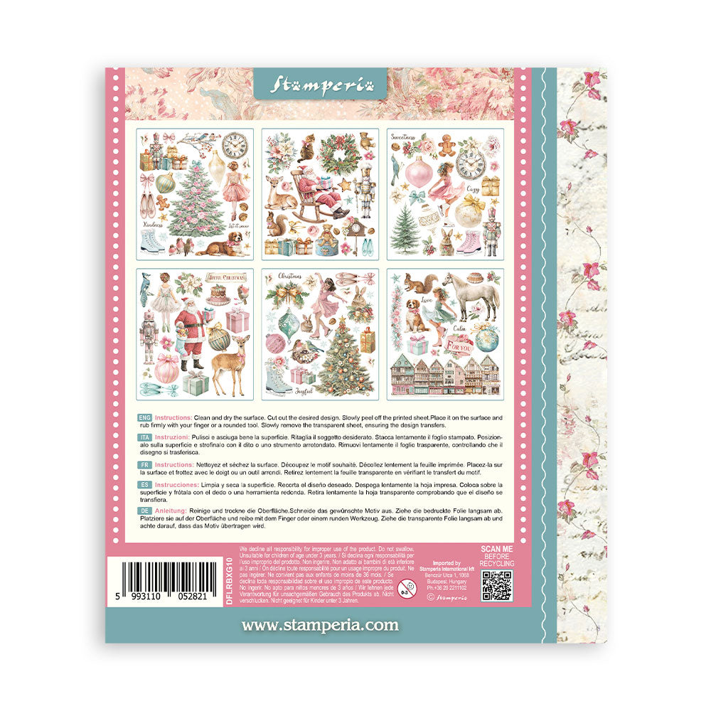 Stamperia WINTER MAGIC - LARGE Rub On Selection 20,5x23cm  #DFLRBXG10