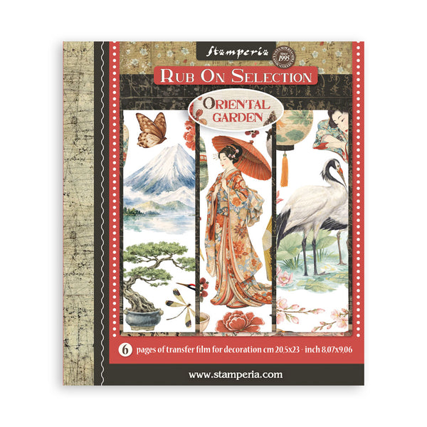 Stamperia ORIENTAL GARDEN - LARGE Rub On Selection 20,5x23cm  #DFLRBXG11