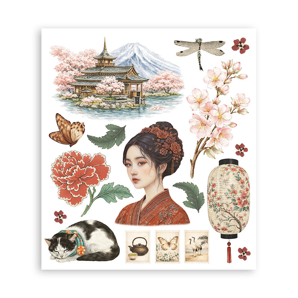 Stamperia ORIENTAL GARDEN - LARGE Rub On Selection 20,5x23cm  #DFLRBXG11