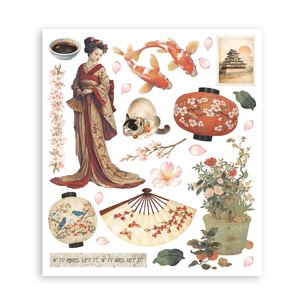 Stamperia ORIENTAL GARDEN - LARGE Rub On Selection 20,5x23cm  #DFLRBXG11