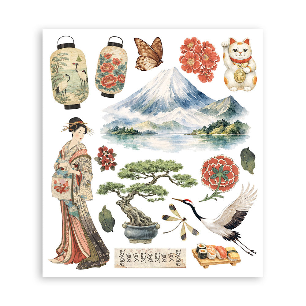 Stamperia ORIENTAL GARDEN - LARGE Rub On Selection 20,5x23cm  #DFLRBXG11