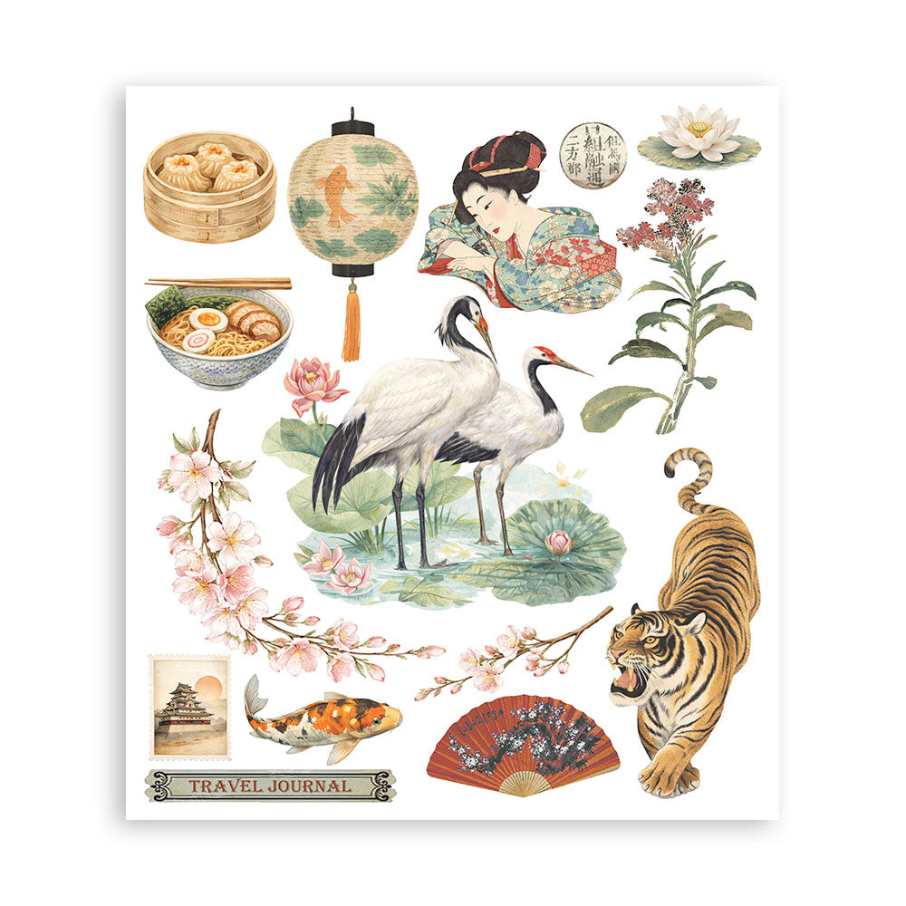 Stamperia ORIENTAL GARDEN - LARGE Rub On Selection 20,5x23cm  #DFLRBXG11