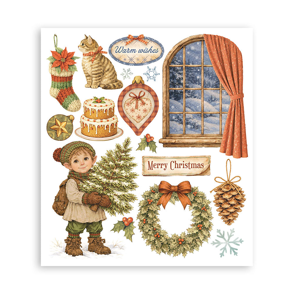 Stamperia SILENT NIGHT CHRISTMAS - LARGE Rub On Selection 20,5x23cm  #DFLRBXG12