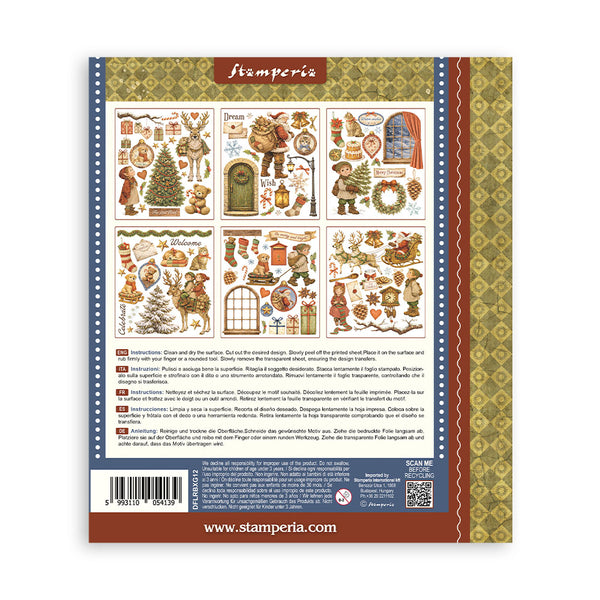 Stamperia SILENT NIGHT CHRISTMAS - LARGE Rub On Selection 20,5x23cm  #DFLRBXG12