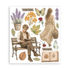 Stamperia FLOWERS and POEMS - LARGE Rub On Selection 20,5x23cm  #DFLRBXG16