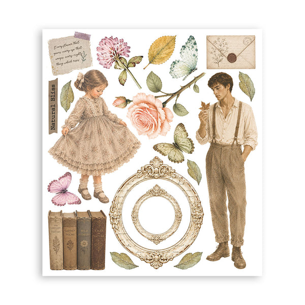 Stamperia FLOWERS and POEMS - LARGE Rub On Selection 20,5x23cm  #DFLRBXG16