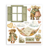 Stamperia COZY FAMILY - LARGE Rub On Selection 20,5x23cm  #DFLRBXG17