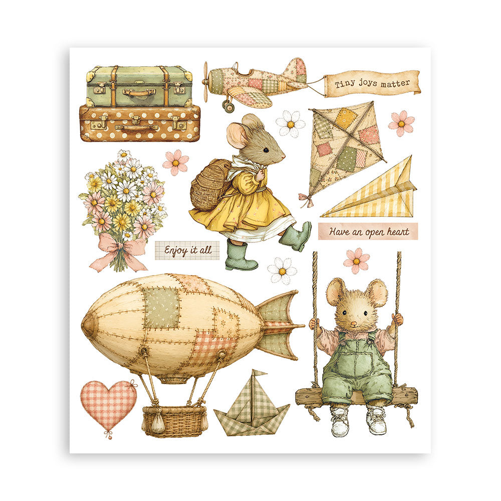Stamperia COZY FAMILY - LARGE Rub On Selection 20,5x23cm  #DFLRBXG17