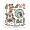 PRE-ORDER Stamperia FURRY FRIENDS 2 - LARGE Rub On Selection 20,5x23cm  #DFLRBXG18 - NEW