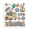 PRE-ORDER Stamperia FURRY FRIENDS 2 - LARGE Rub On Selection 20,5x23cm  #DFLRBXG18 - NEW