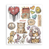 PRE-ORDER Stamperia FURRY FRIENDS 2 - LARGE Rub On Selection 20,5x23cm  #DFLRBXG18 - NEW