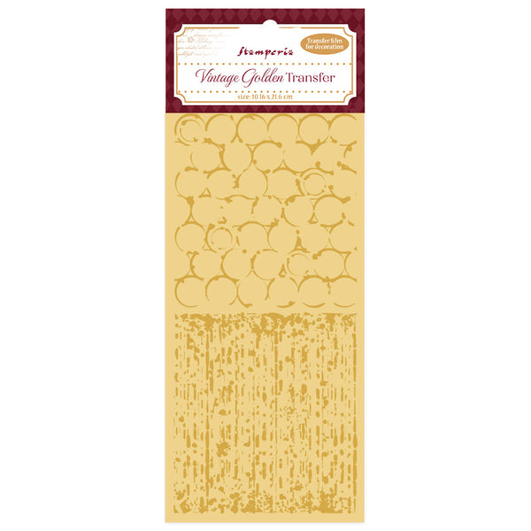 Stamperia ALICE IN CHRISTMAS - VINTAGE GOLDEN TRANSFER - BACKGROUNDS Transfer Film Decoration 4" x 8.5"  #DFLRGT03