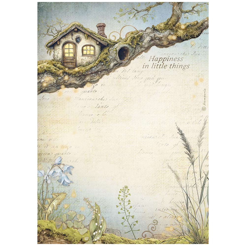 PRE-ORDER STAMPERIA HIDDEN GROVE - TREEHOUSE Decoupage Rice Paper A4 #DFSA41016