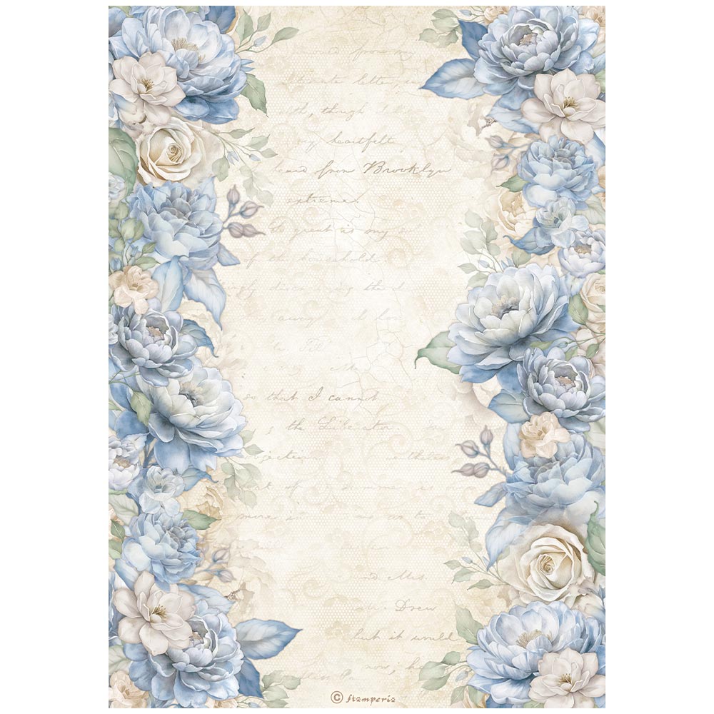 Stamperia TIMELESS - FLORAL BORDERS A4 Decoupage Rice Paper #DFSA41030