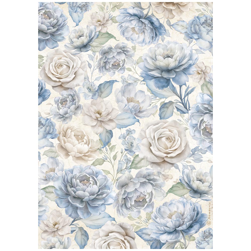 Stamperia TIMELESS - BIG ROSES A4 Decoupage Rice Paper #DFSA41032