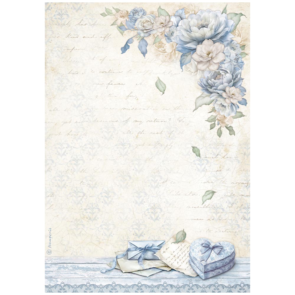 Stamperia TIMELESS - HEART BOX A4 Decoupage Rice Paper #DFSA41034