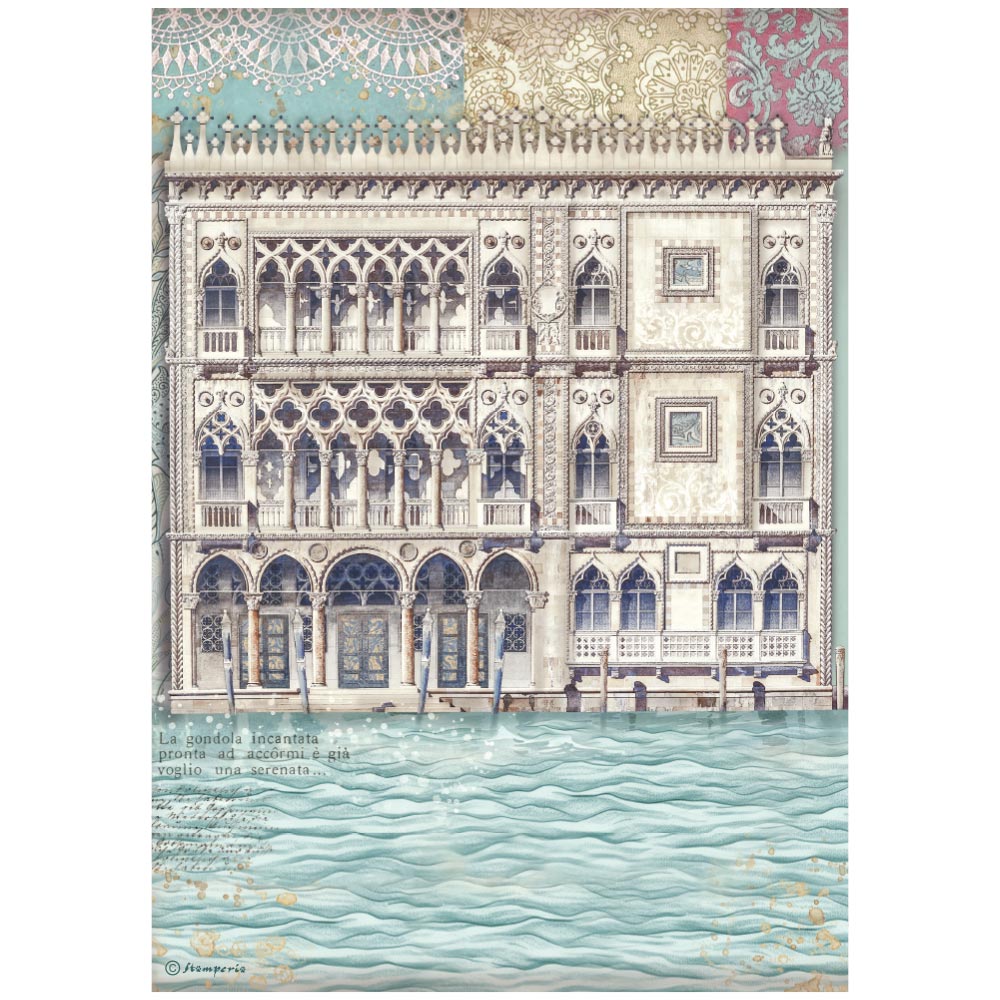 Stamperia Venice City of Art VENICE PALACE MUSEUM A4 Decoupage Rice Paper #DFSA41040