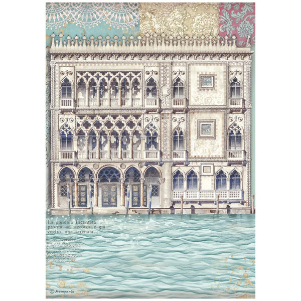 Stamperia Venice City of Art VENICE PALACE MUSEUM A4 Decoupage Rice Paper #DFSA41040