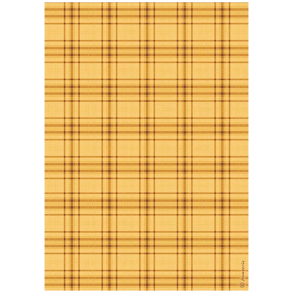 Stamperia WHISPERING WOODS - TARTAN PATTERN Decoupage Rice Paper A4 #DFSA41063