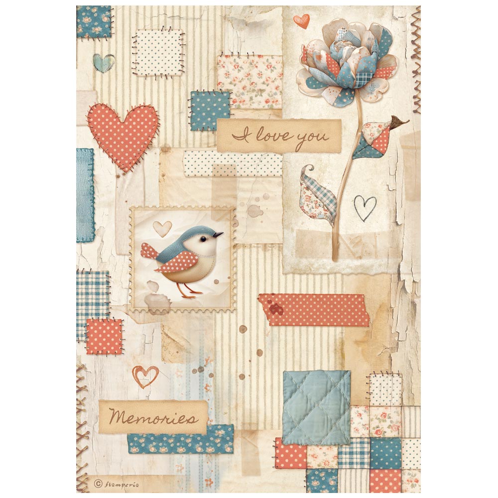 Stamperia FAMILY - PATCHWORK Decoupage Rice Paper A4 #DFSA41087