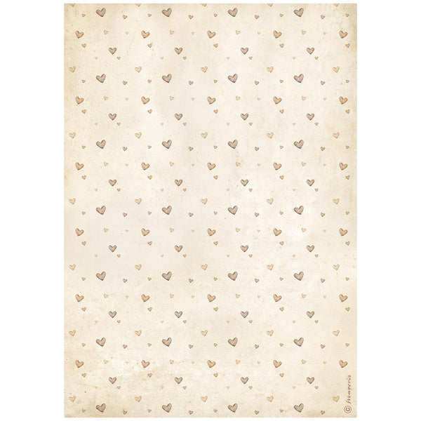 Stamperia BABY HEARTS PATTERN Decoupage Rice Paper A4 #DFSA41092