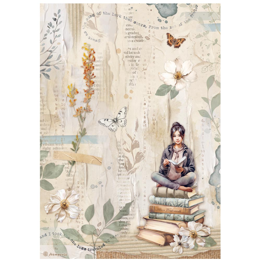 Stamperia SECRET DIARY - BOOKS Decoupage Rice Paper A4 #DFSA41104