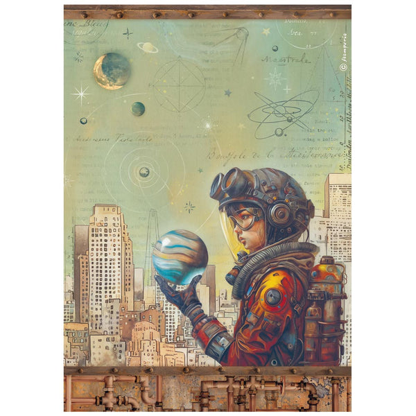 Stamperia A NEW BEGINNING - SAVE THE PLANET Decoupage Rice Paper A4 #DFSA41108