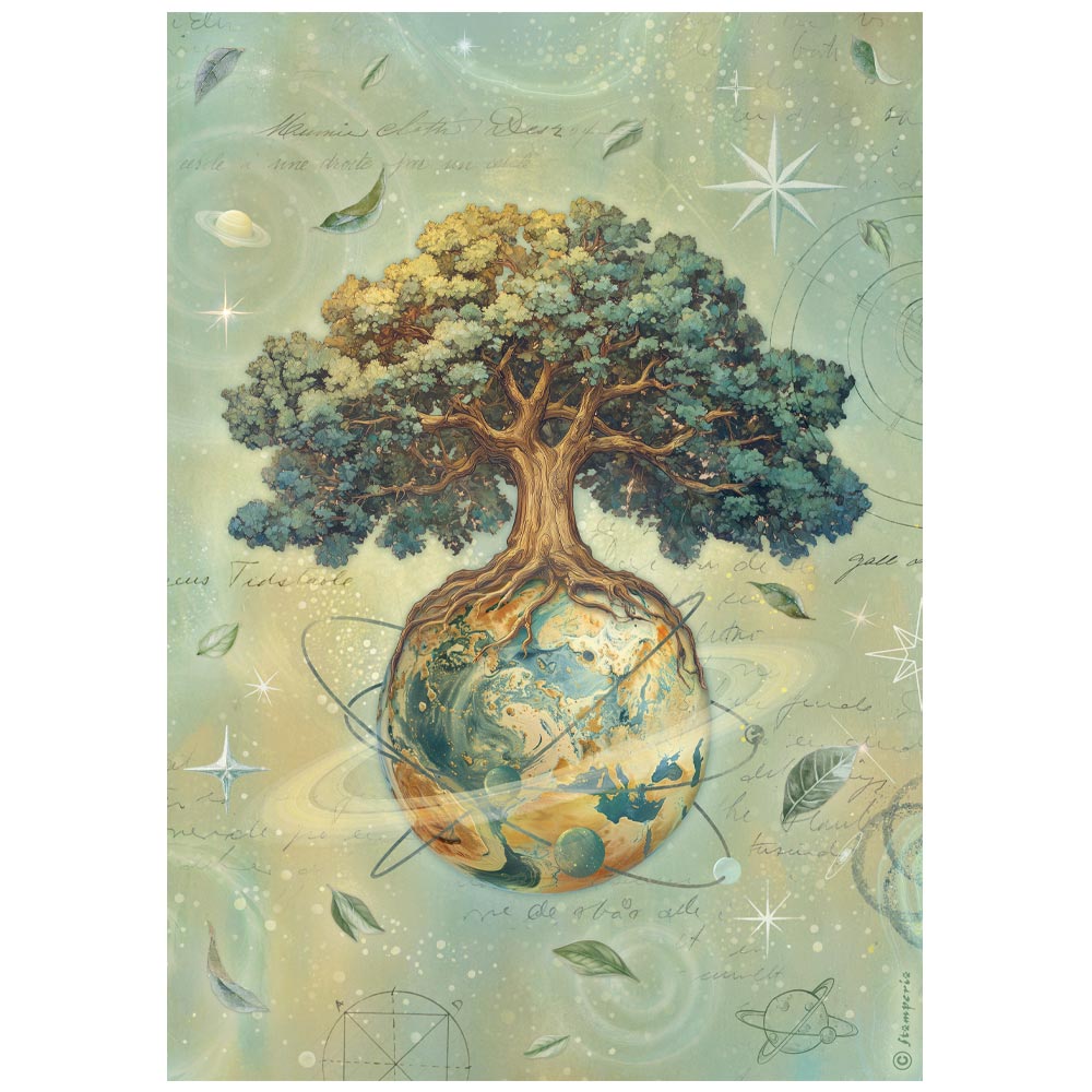 Stamperia A NEW BEGINNING - THE WORLD TREE Decoupage Rice Paper A4 #DFSA41110