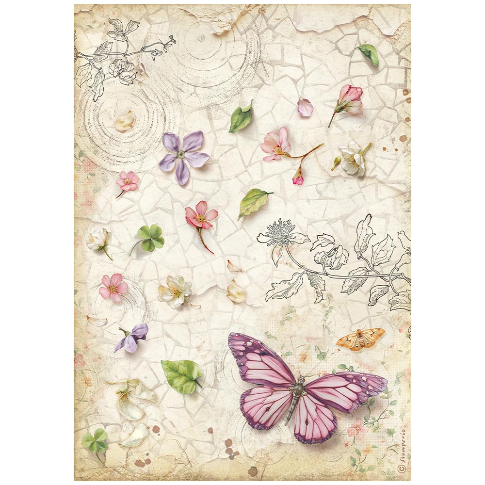Stamperia ALL AROUND - BUTTERFLY - Decoupage Rice Paper A4 #DFSA41117