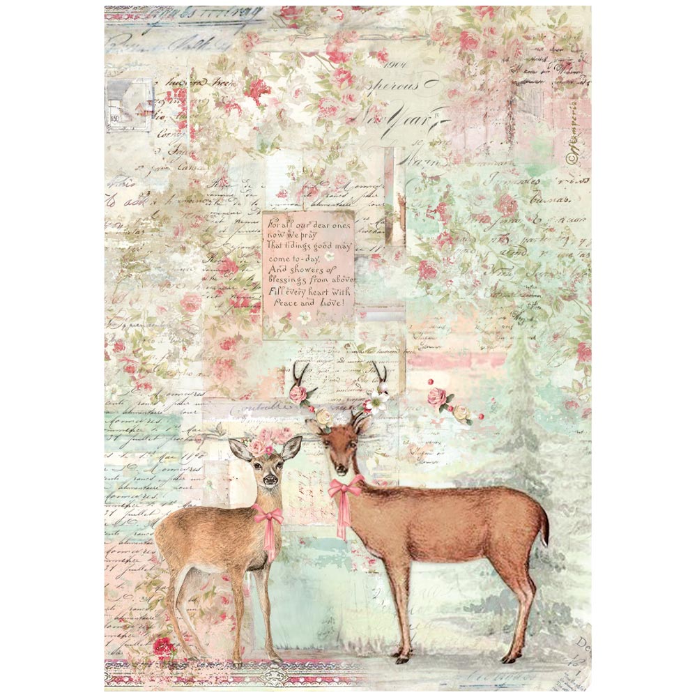 Stamperia WINTER MAGIC - DEER Christmas - Decoupage Rice Paper A4 #DFSA41133