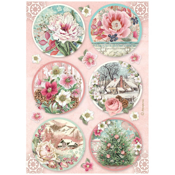 Stamperia WINTER MAGIC - ROUNDS Christmas - Decoupage Rice Paper A4 #DFSA41136