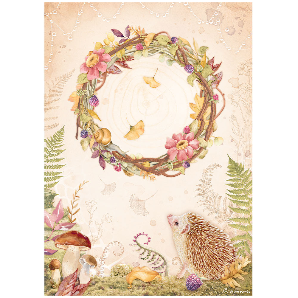 Stamperia WOODLAND GARLAND Decoupage Rice Paper A4 #DFSA4820