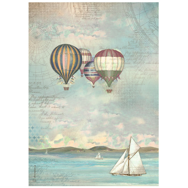 Stamperia SEA LAND BALLOONS A4 Decoupage Rice Paper #DFSA4860