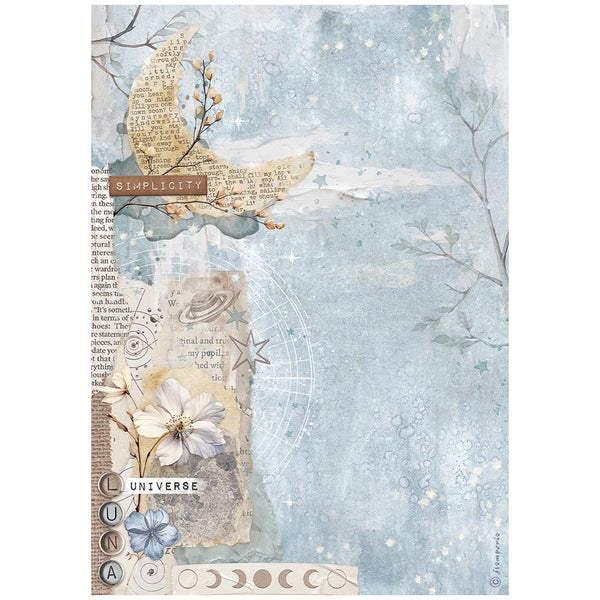 Stamperia Create Happiness Secret Diary MOON A4 Decoupage Rice Paper #DFSA4863