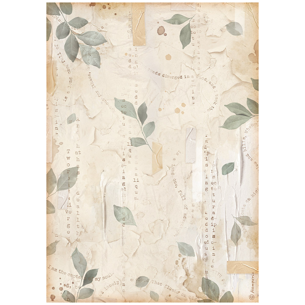 Stamperia Create Happiness Secret Diary LEAVES A4 Decoupage Rice Paper #DFSA4866