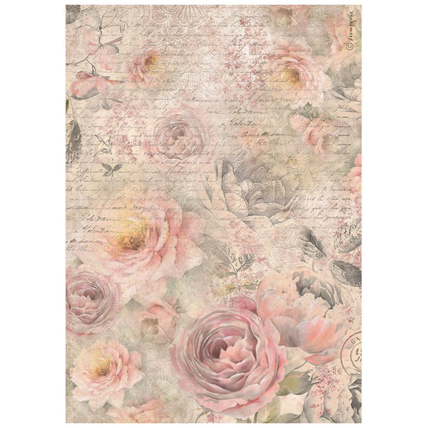 Stamperia SHABBY ROSE ROSES PATTERN A4 Decoupage Rice Paper #DFSA4877