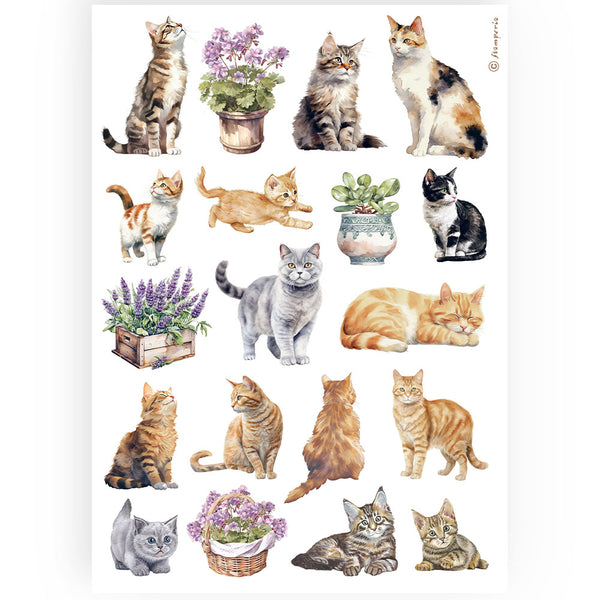 Stamperia Best Sellers CATS A4 Decoupage Rice Paper #DFSA4887