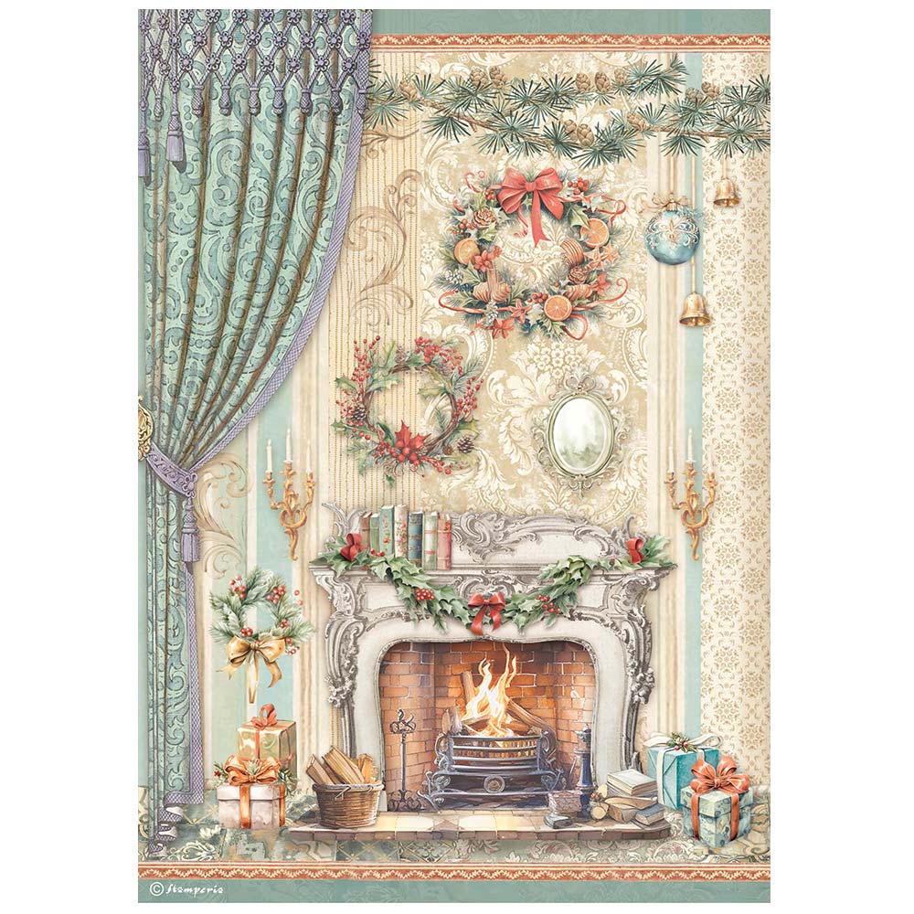 STAMPERIA Christmas The NUTCRACKER CHIMNEY A4 Decoupage Rice Paper #DFSA4939