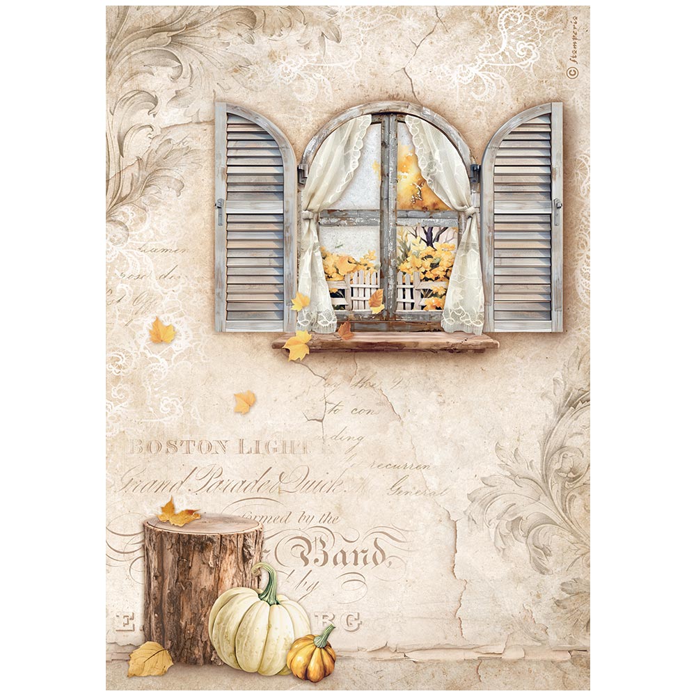 STAMPERIA Golden Harmony WINDOW A4 Decoupage Rice Paper #DFSA4949